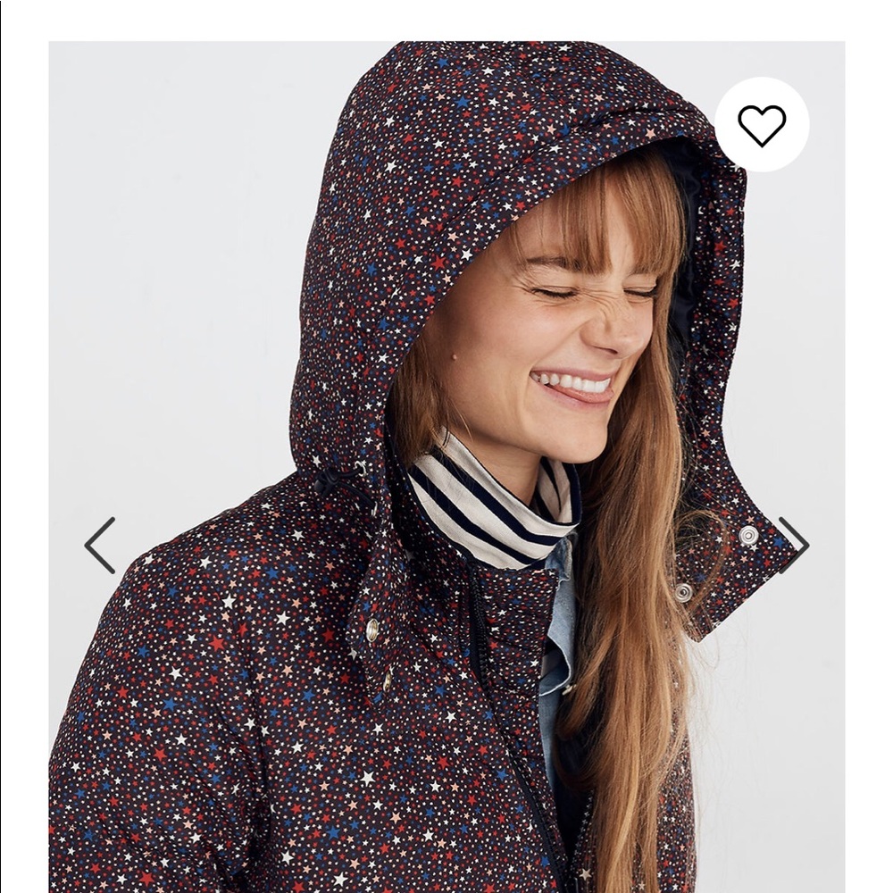 Madewell star print puffed coat size xs